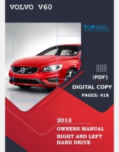 VOLVO V60 2013 OWNERS MANUAL LHD&RHD